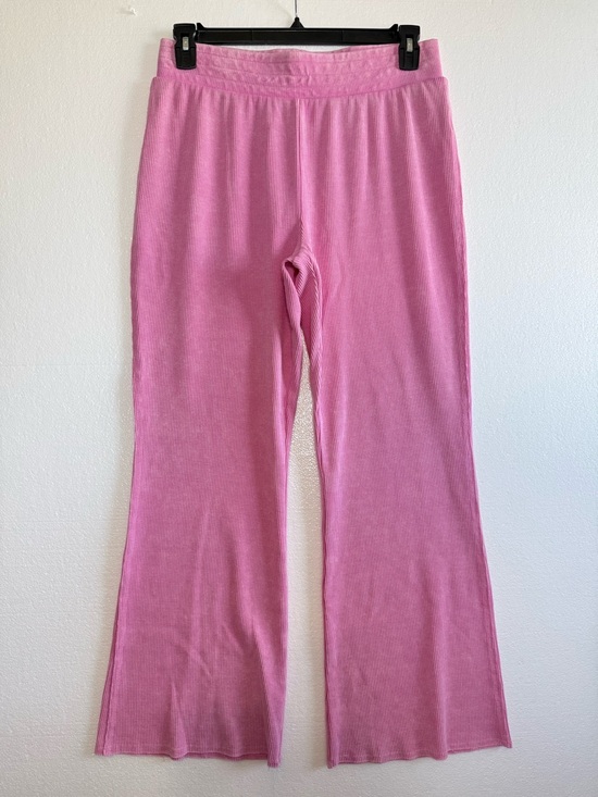 Sundry Pants - Sundry Sonnyside Pink Waffle Knit Wide Leg Pants Large Lounge Relaxed Fit